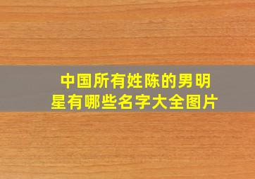 中国所有姓陈的男明星有哪些名字大全图片