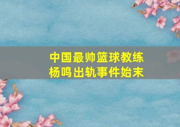 中国最帅篮球教练杨鸣出轨事件始末