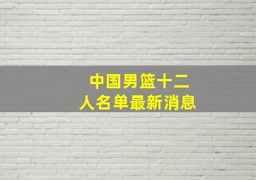 中国男篮十二人名单最新消息