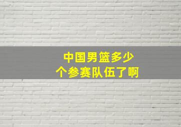 中国男篮多少个参赛队伍了啊