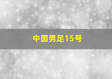 中国男足15号