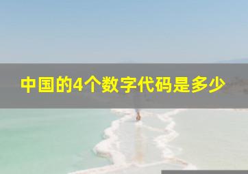 中国的4个数字代码是多少