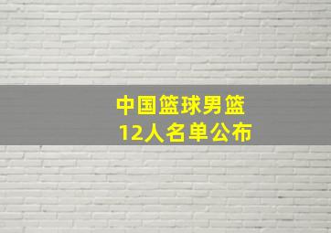 中国篮球男篮12人名单公布