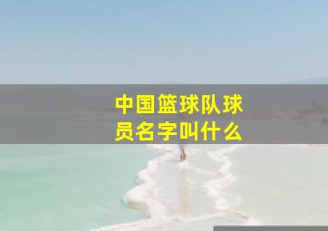 中国篮球队球员名字叫什么