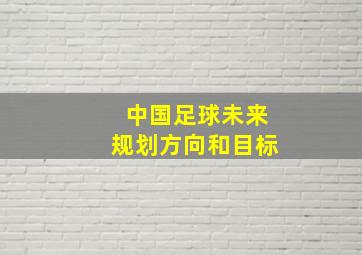 中国足球未来规划方向和目标