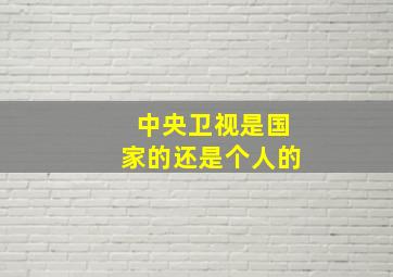 中央卫视是国家的还是个人的