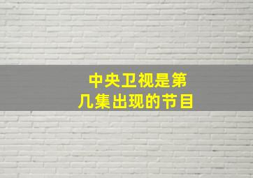 中央卫视是第几集出现的节目