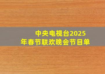 中央电视台2025年春节联欢晚会节目单