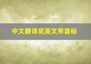 中文翻译成英文带音标