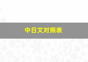 中日文对照表