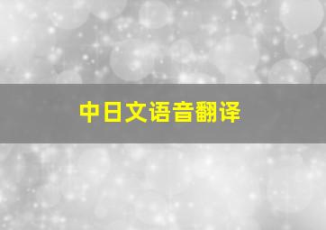 中日文语音翻译