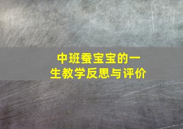 中班蚕宝宝的一生教学反思与评价