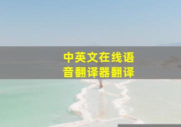 中英文在线语音翻译器翻译