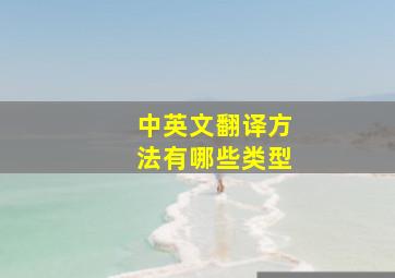 中英文翻译方法有哪些类型