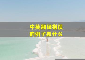 中英翻译错误的例子是什么