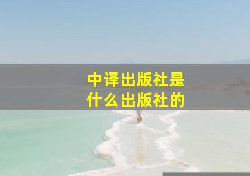 中译出版社是什么出版社的