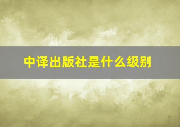 中译出版社是什么级别