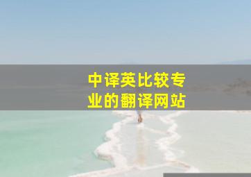 中译英比较专业的翻译网站