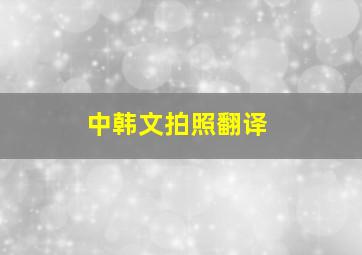 中韩文拍照翻译