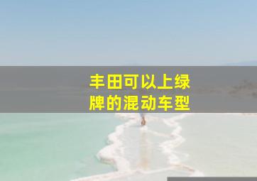 丰田可以上绿牌的混动车型