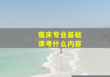 临床专业基础课考什么内容