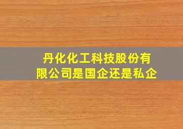 丹化化工科技股份有限公司是国企还是私企