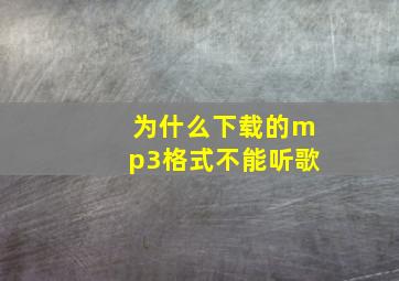 为什么下载的mp3格式不能听歌