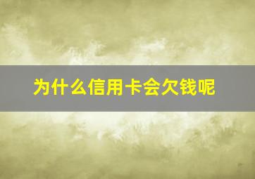 为什么信用卡会欠钱呢