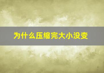 为什么压缩完大小没变