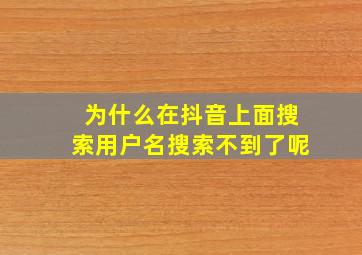 为什么在抖音上面搜索用户名搜索不到了呢