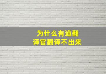 为什么有道翻译官翻译不出来