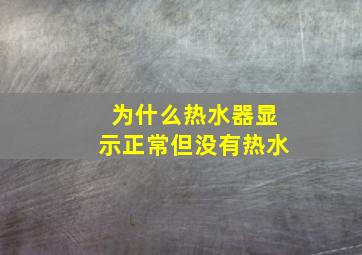 为什么热水器显示正常但没有热水