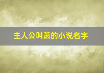 主人公叫萧的小说名字