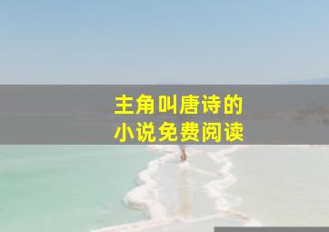 主角叫唐诗的小说免费阅读