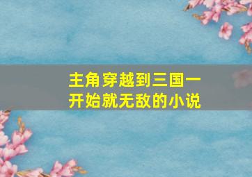 主角穿越到三国一开始就无敌的小说