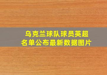 乌克兰球队球员英超名单公布最新数据图片