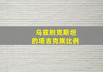 乌兹别克斯坦的塔吉克族比例