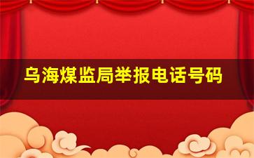 乌海煤监局举报电话号码