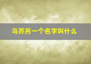 乌苏另一个名字叫什么