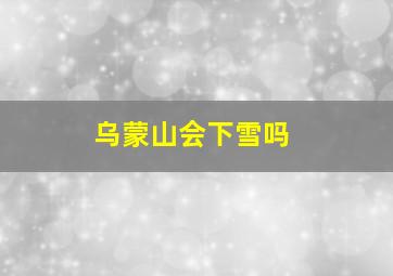 乌蒙山会下雪吗