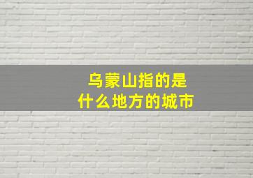 乌蒙山指的是什么地方的城市