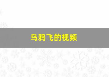 乌鸦飞的视频