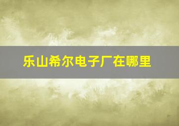 乐山希尔电子厂在哪里