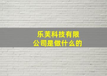 乐芙科技有限公司是做什么的