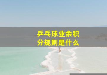 乒乓球业余积分规则是什么