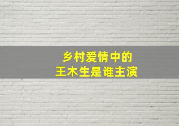 乡村爱情中的王木生是谁主演