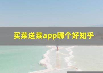 买菜送菜app哪个好知乎