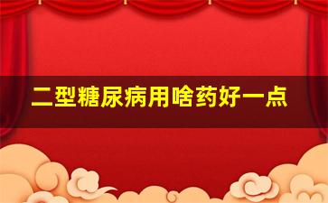 二型糖尿病用啥药好一点