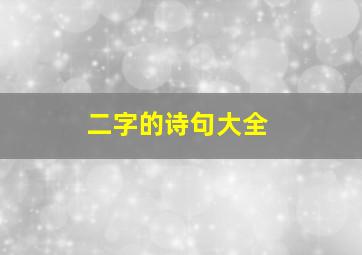 二字的诗句大全