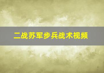 二战苏军步兵战术视频